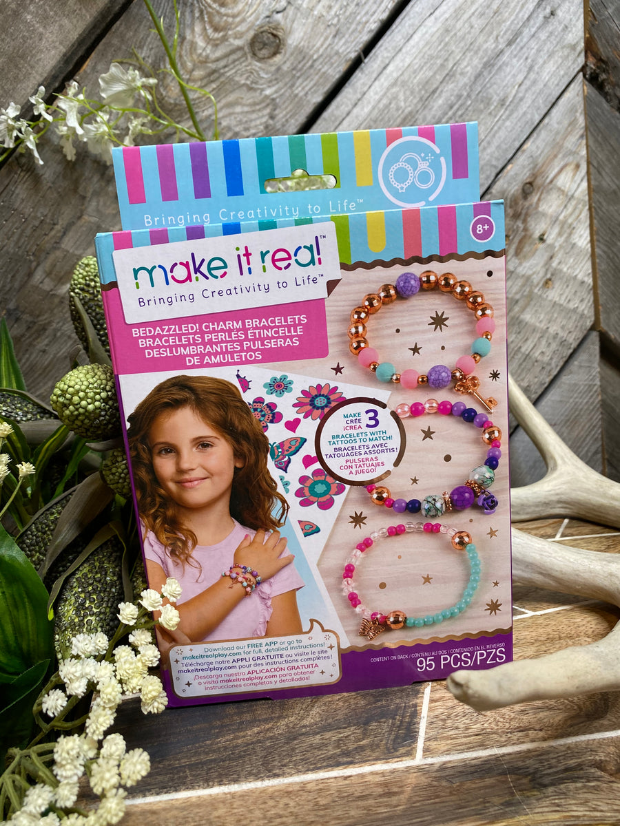 Make It Real 1201 Bedazzled! Charm Bracelets – Graphic Jungle DIY Making  Kit for Girls