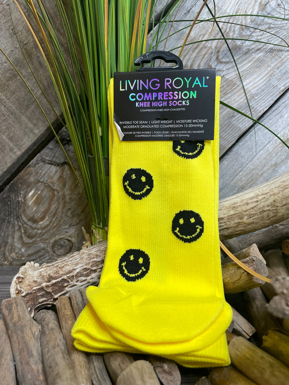 Giftware - Living Royal Knee High Compression Socks in Happy Face
