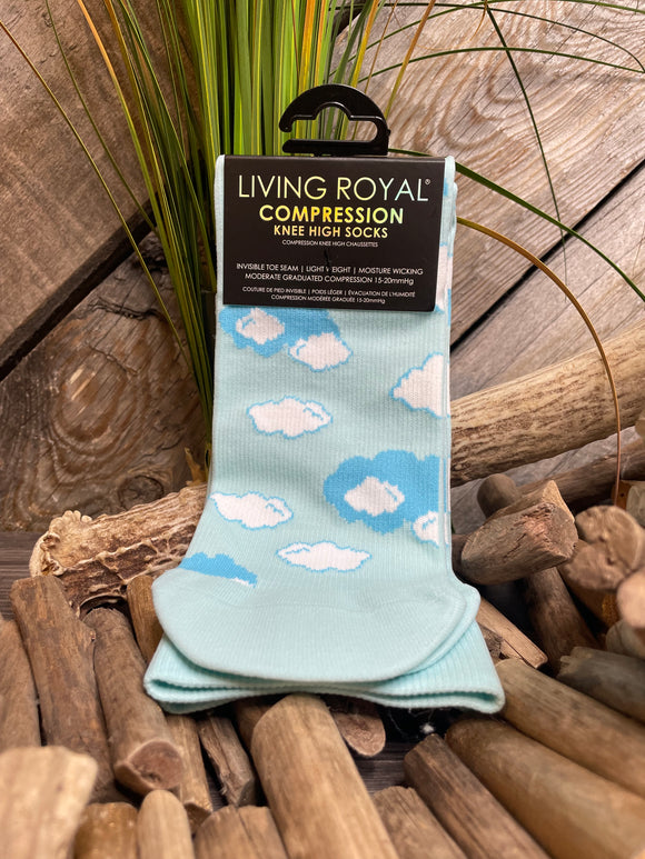 Giftware - Living Royal Knee High Compression Socks in Cloud Print
