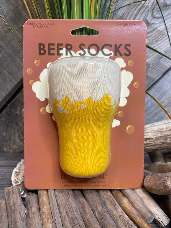 Giftware - Living Royal Crew Socks in Beer Print