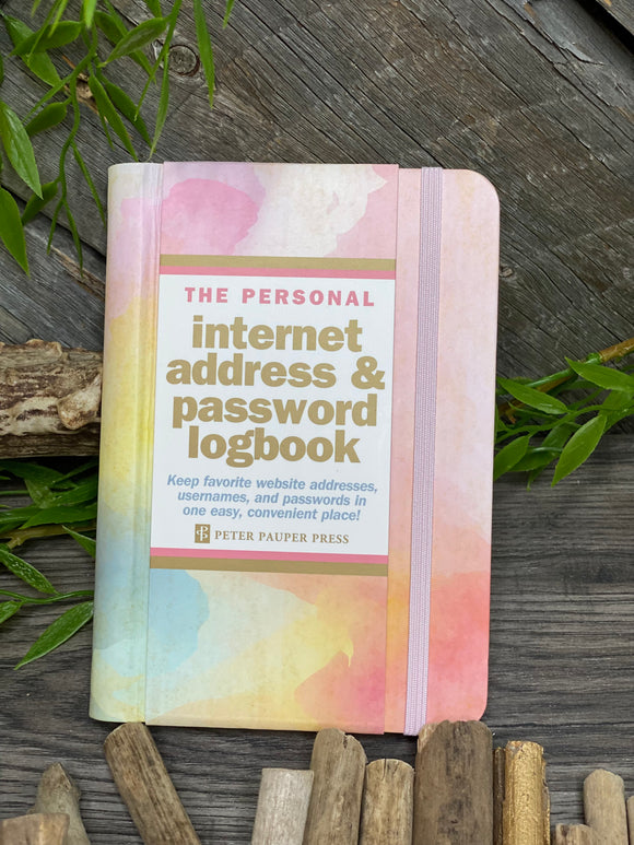 Giftware  - Peter Pauper Press Internet, Address & Password Logbook in Pastel