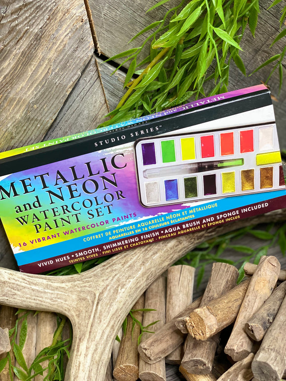 Giftware - Studio Series Metallic & Neon Watercolor Paint Set