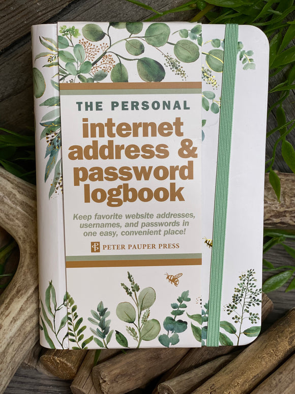 Giftware - Peter Pauper Presss Internet, Address & Password Logbook in Eucalyptus