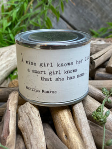 Giftware - Cedar Mountain Studios Candle "A wise girl knows her limits, a smart girl.... Marilyn Monroe"