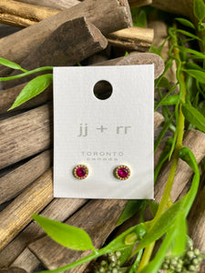 Jewelry - Fab Accessories - Ruby Circle Earrings in Gold