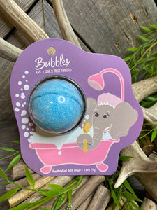 Self Care - "Bubbles are a Girls Bestfriend" Coconut Milk Bath Bomb in Strawberries, Jasmine & Peonies