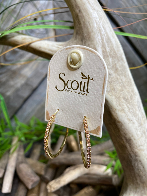Jewelry - Scout Curated Wears Small Rhinestone Hoops in Champagne/Gold