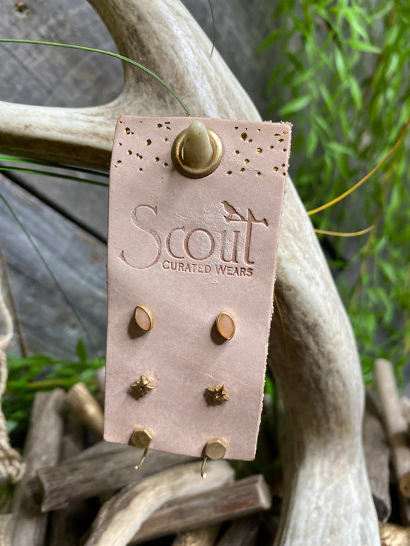 Jewelry - Scout Curated Wears Gabby Stud Trio in Sunstone/Gold