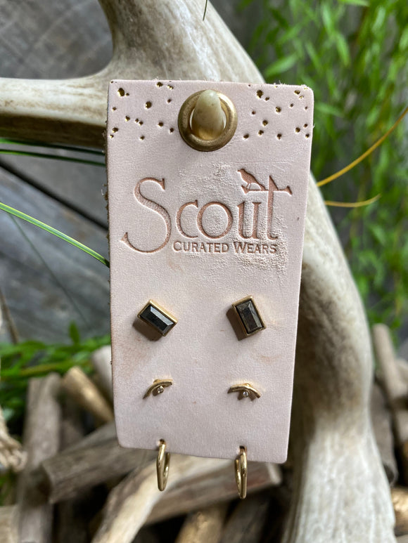 Jewelry - Scout Curated Wears Courtney Stud Trio in Pyrite/Gold