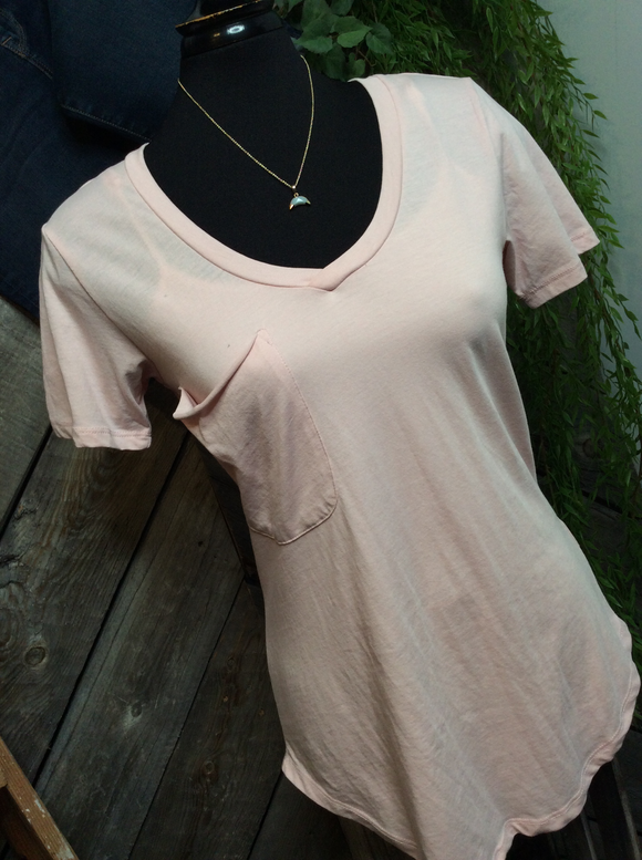 Blowout Sale - Z Supply - Pale Pink T-Shirt with Pocket
