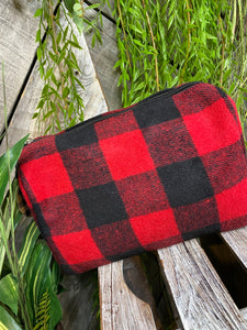 Self Care - Toiletry Bag in Red/Black Plaid