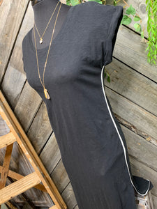 Z Supply - Long Black Dress with Multi Stripe down Side