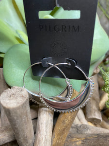 Jewelry - Pilgrim - Hoop Earring with Detailing in Silver