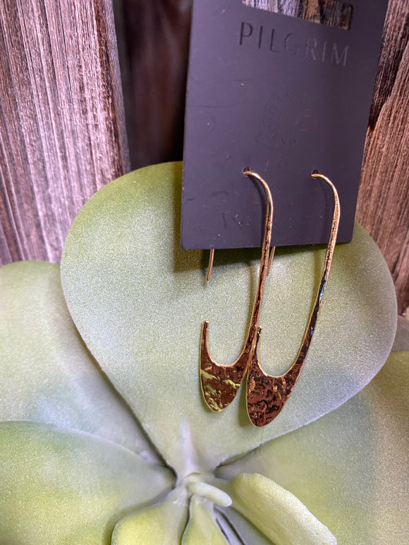 Jewelry - Pilgrim - Hammered Oval Earrings in Gold