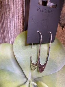 Jewelry - Pilgrim - Hammered Oval Earrings in Silver