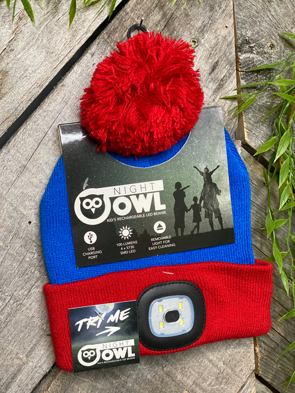 Rechargeable Led Night Owl Beanie Night Scout Night Owl Kid's
