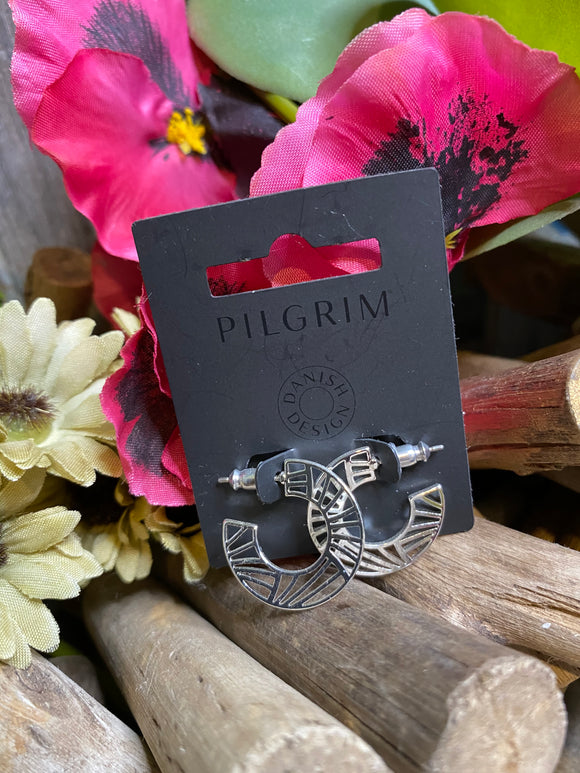 Jewelry - Pilgrim - Sunburst Hoop Earrings in Silver