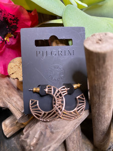 Jewelry - Pilgrim - Sunburst Hoop Earrings in Rose Gold