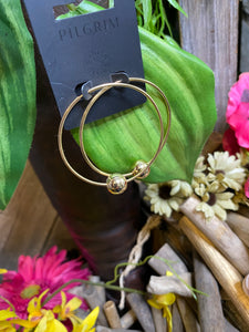Jewelry - Pilgrim - Hoop with Ball Earring in Gold