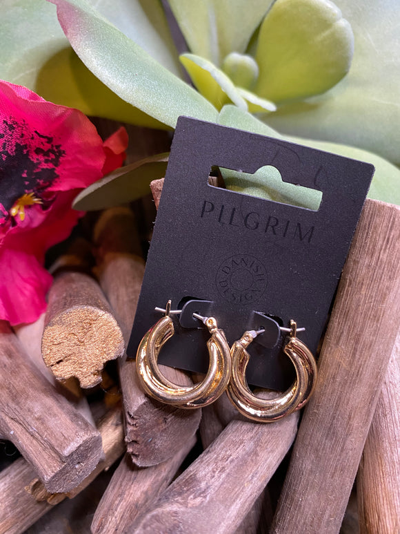 Jewelry - Pilgrim - Twirl Hoop Earrings in Gold