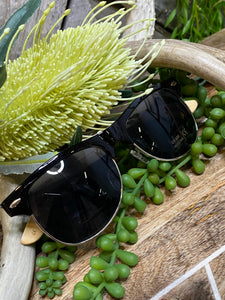 Sunglasses - Kuma Black Top Frame Silver Bottom Frame