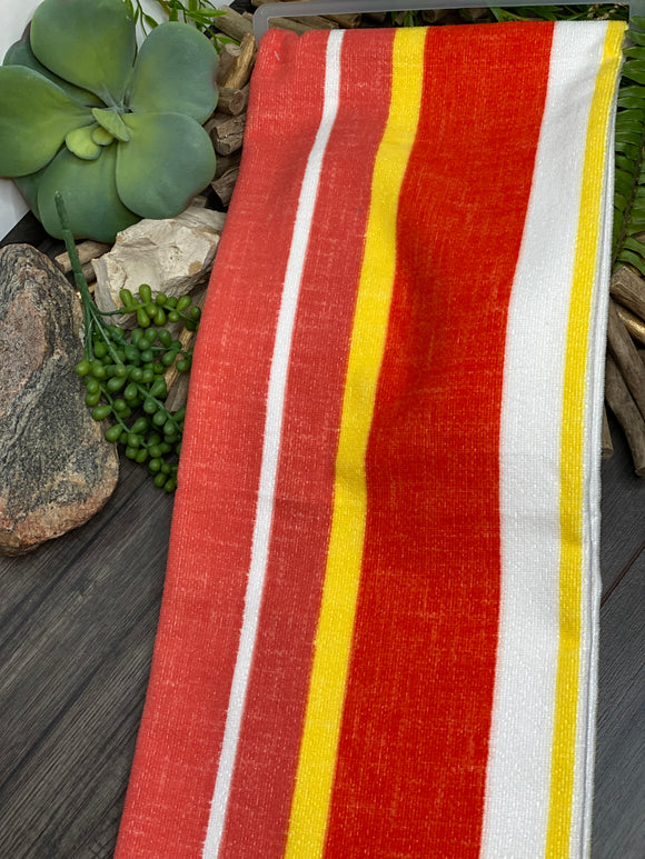 Giftware - Quick Dry Beach Towel in Yellow/Orange/White Stripes