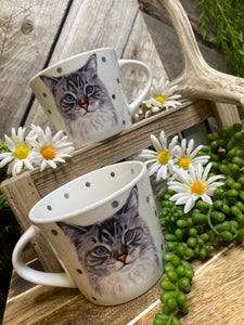 Giftware - Grey Cat With Polka Dot Mug
