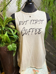 By Together - "But First Coffee" Tank in Cream