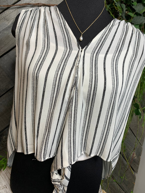 By Together - Black/White Striped Shirt