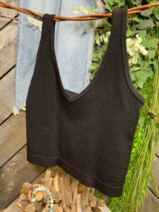 Free People - Black Ribbed Tank