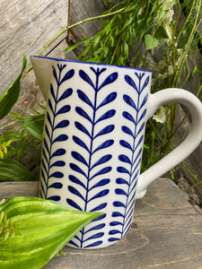 Giftware - Blue Leaf Print Pitcher