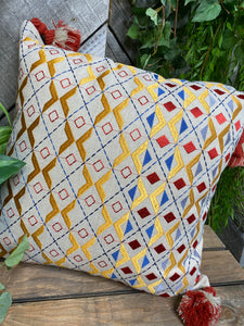 Giftware - Red/Yellow & Blue Pillow