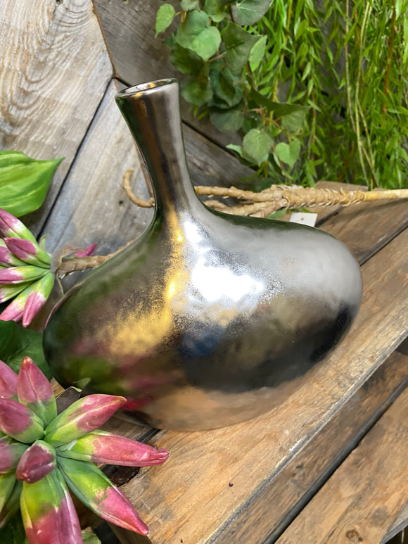 Blowout Sale - Giftware - Large Silver Vase with Small Opening