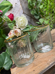 Blowout Sale - Giftware - Small Glasses with Gold Rims