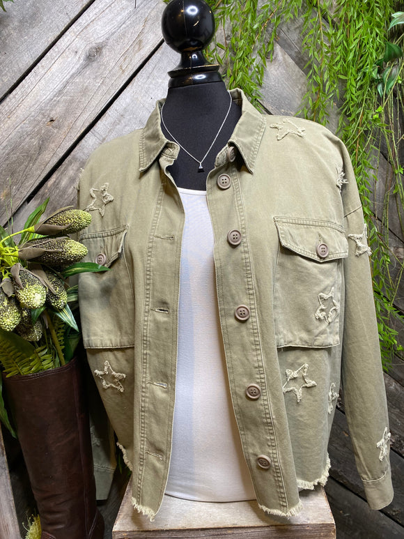 Coats/Jackets - By Together - Denim Jacket in Army Green