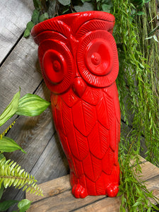 Blowout Sale - Giftware - Large Red Owl Vase