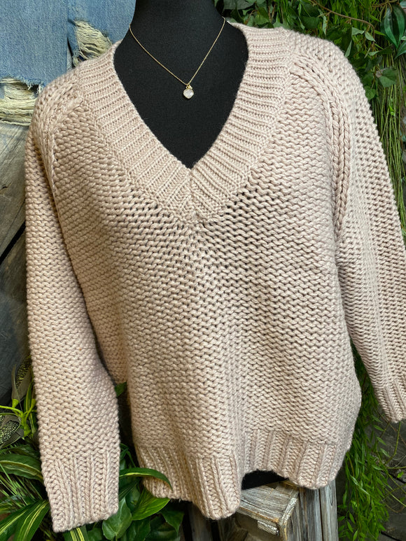 Blowout Sale - CM Knit Sweater in Pale Pink