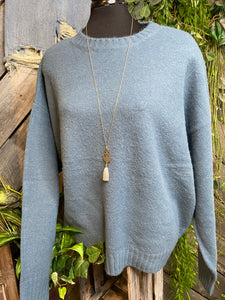 Blowout Sale - CM Knit Sweater in Pale Blue