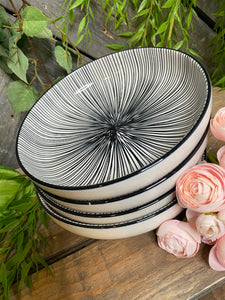 Giftware - Small Fruit Bowls with Black Pin Striping