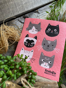 Giftware - Swedish Dish Cloth in Cat Print