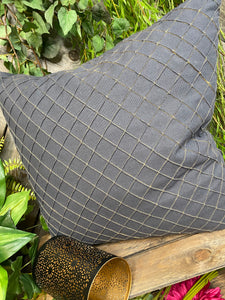 Giftware - Grey Criss/Cross Stitching Pillow