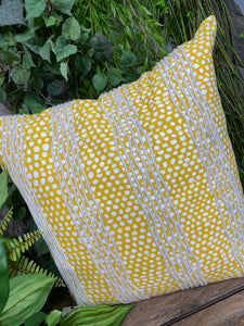 Giftware - White/Yellow Polka Dot Pillow