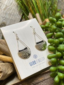 Jewelry - Glee - Half Moon (with Small Black Beads) Earrings in Silver