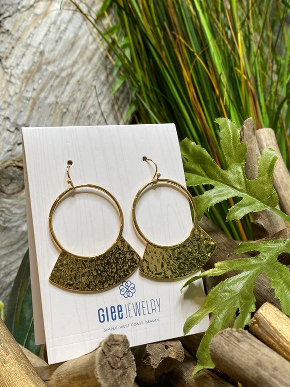 Jewelry - Glee - Circle with Rectangle Earrings in Gold