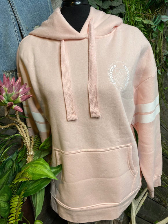 Blowout Sale - Brunette The Label Pink Hoodie with Front Pocket