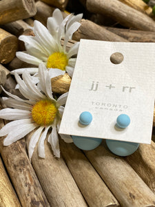 Jewelry - Fab Accessories - Blue Ball Earrings with Big Ball Back