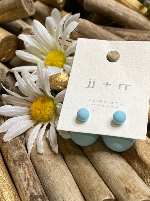 Jewelry - Fab Accessories - Blue Ball Earrings with Big Ball Back