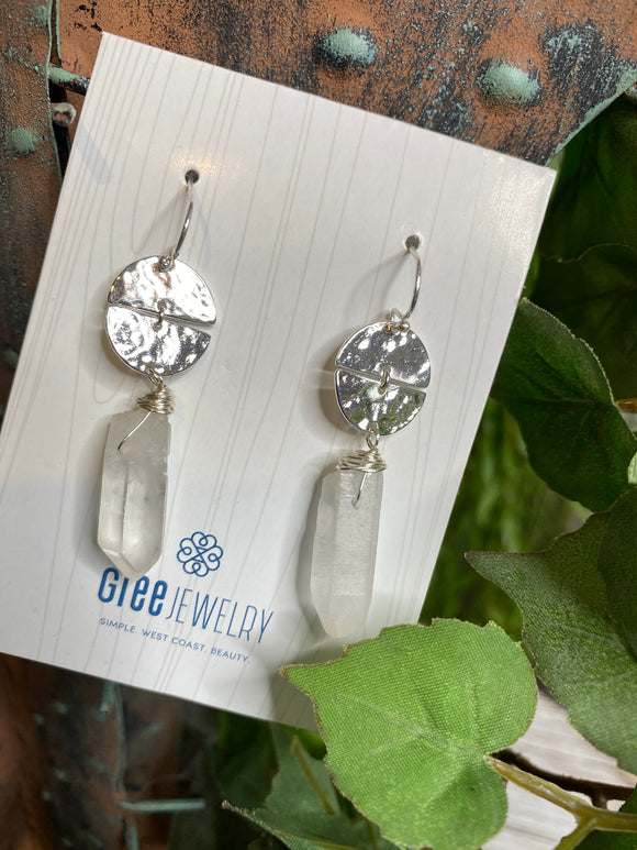 Jewelry - Glee - Silver with White Stone Earrings