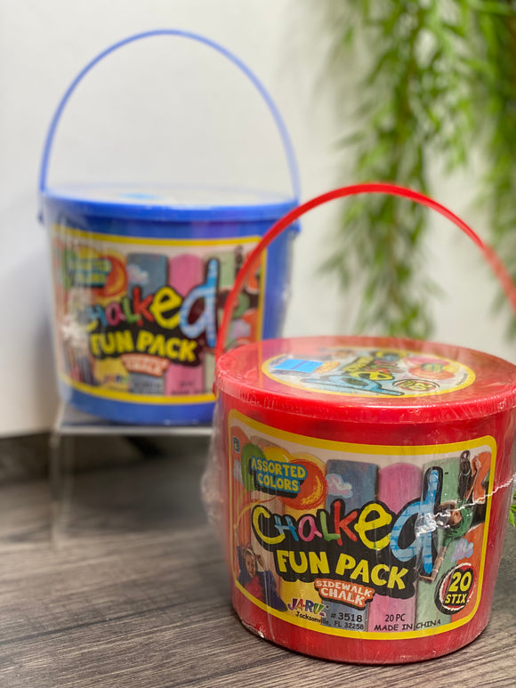 Toys - Jaru Chalked Bucket Sidewalk Chalk Fun Pack