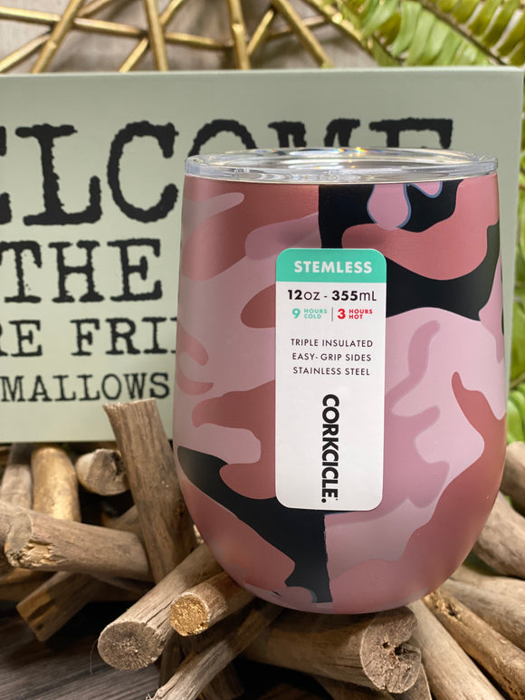 Giftware - Corkcicle 12 oz Stemless in Rose Camo